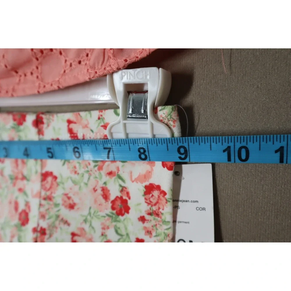 Bonnie Baby Baby Girls Short Sleeve Ruffle Eyelet‎ Top and Floral Capri - Coral